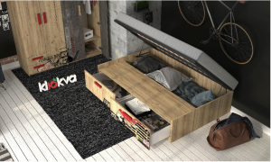 Кровать Klюkva Junior Retro BT1 с 2 ящиками с подъемным механизмом