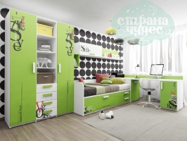 Детская комната Клюква Junior, print Voque зеленая мамба