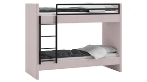 Кровать двухъярусная Дарси с мягкой обивкой, розовая