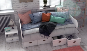 Кровать-диван Klukva Calypso с 4 ящиками