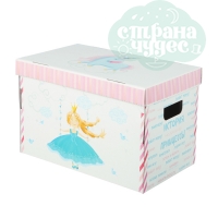 Картонная коробка для игрушек «История принцессы» 37х22х25 см