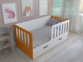 Кровать Астра 12 с высоким бортиком, оранжевая