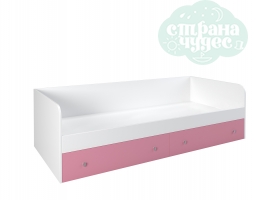 Кровать Астра 190 см, белый - розовый
