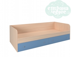 Кровать-диван Астра 190 см, дуб молочный - голубой
