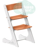 Регулируемый универсальный стул Конёк Горбунёк, бело-оранжевый