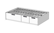 Кровать Klюkva Junior BT3 с 3 ящиками с подъемным механизмом