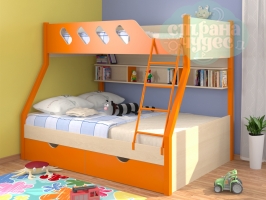 Двухъярусная кровать ФМ Дельта 20.02, оранжевая
