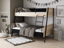 Кровать двухъярусная ФМ Дельта Loft Black 20.02.04