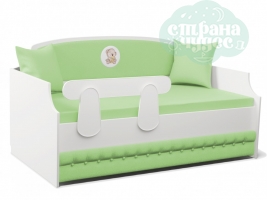 Кровать-диван Teddy с мягким фасадом, 018, салатовая