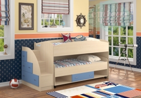 Двухъярусная кровать ФМ Дюймовочка-4.3, голубой