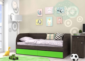 Кровать детская GK 7, венге-зеленый