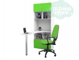 Стол письменный со стеллажом GKST100 белый-зеленый