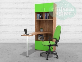 Стол письменный со стеллажом GKST100 дуб вотан - зеленый