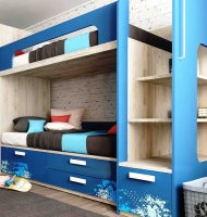 Кровать двухъярусная Klюkva Junior, Urban, королевский синий 