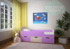 Кровать детская Ярофф Малыш Мини с ящиками, фиолетовый