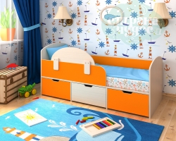 Кровать детская Ярофф Малыш Мини с ящиками, оранжевый