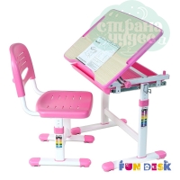 Комплект парта и стул-трансформеры FunDesk Piccolino розовый