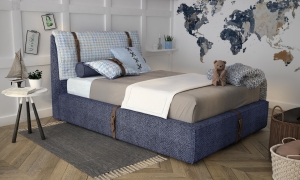 Кровать Elegant Unique 90 джинс с ремнями
