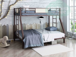 Двухъярусная металлическая кровать ФМ Гранада, коричневая