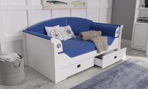 Кровать-диван Klukva Calypso с круглыми подлокотниками