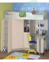 Кровать-чердак ФМ Теремок-1, дуб-кремовый