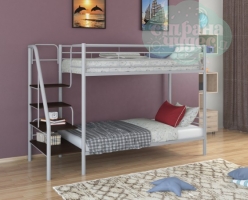 Двухъярусная кровать ФМ Толедо, серая, металлическая
